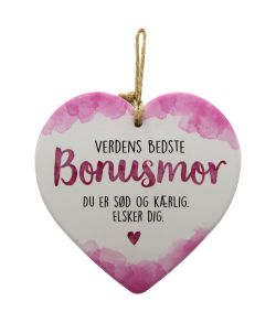 Flot keramik hjerte med Verdens sødeste Bonusmor