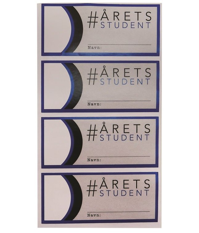 Rulle med 50 stk. blå studenter stickers