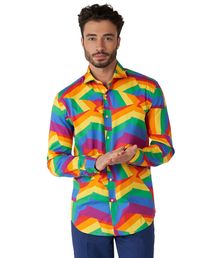 OppoSuit Zig Zag regnbue skjorte.