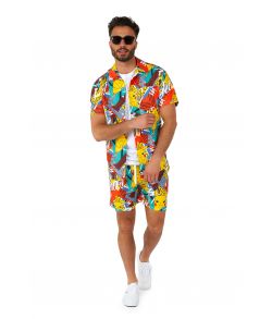 Smart sommersæt fra OppoSuits med skjorte og shorts med Pokemon Pikachu motiv. 