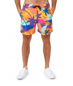 Smart sommersæt fra OppoSuits med skjorte og shorts med palme motiv. 