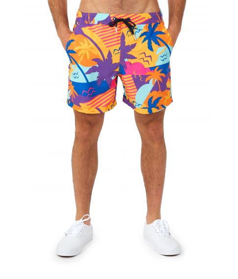 Smart sommersæt fra OppoSuits med skjorte og shorts med palme motiv. 