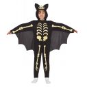 Sort flagermus kostume med skeletprint til drenge.