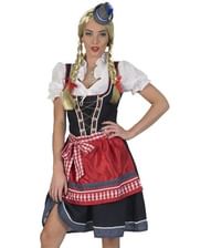 Flot Oktoberfest kostume med kjole, bluse og forklæde.