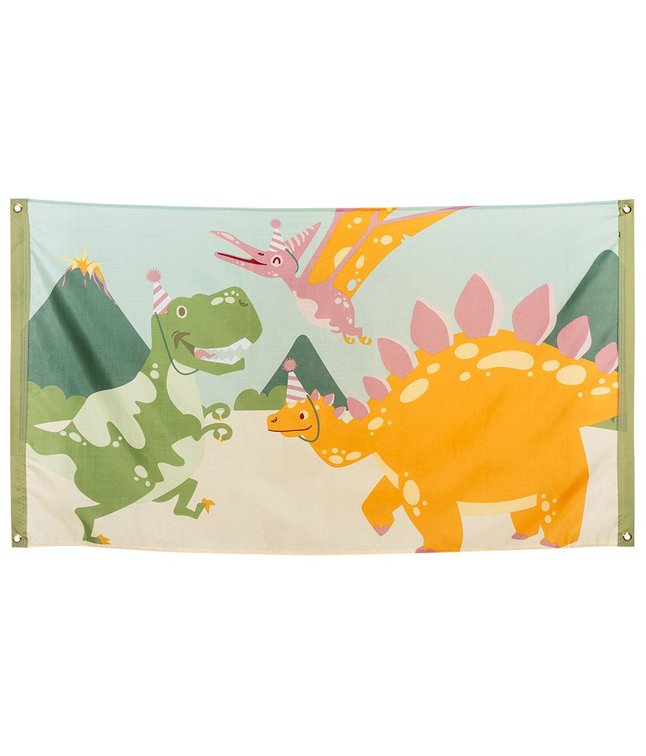 Flot Polyester flag med flotte dinosaurer.