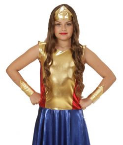 Flot Wonder Girl kostume størrelse 116 - 158 cm. 