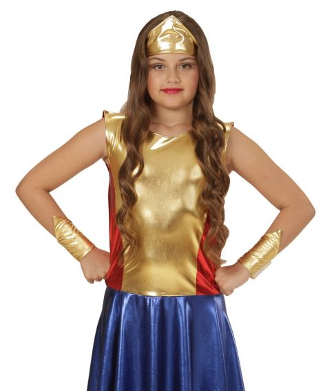 Flot Wonder Girl kostume størrelse 116 - 158 cm. 