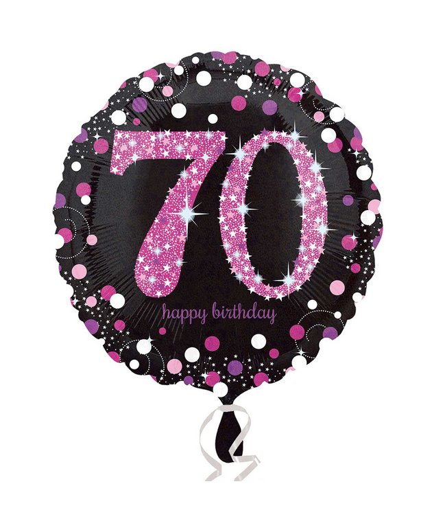 Folie ballon 70 år Pink Sparkling