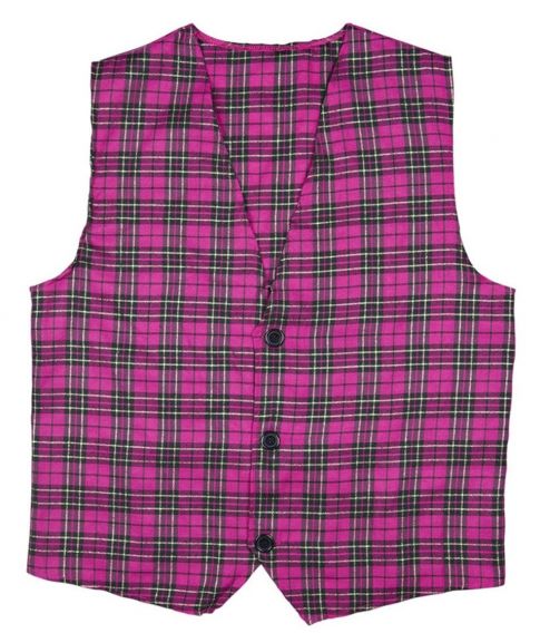 Flot skotsternet vest i pink