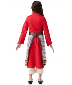 Flot Mulan kostume med rød tunika.