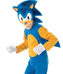 Sonic kostume fra Sega i størrelse 104 - 128 cm.