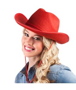 Rød cowboyhat.