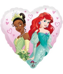 Flot hjerte folieballon med Disney Prinsesser.