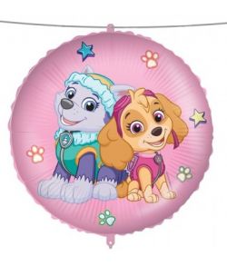 Paw Patrol folieballon med Skye og Everest.