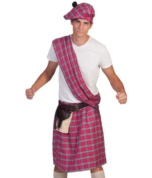 Flot pink Skotte kostume med kilt.