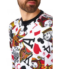 Flot OppoSuit med kortspil bluse til din poker aften. 