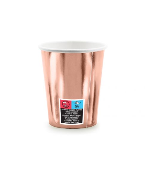 Flotte rose gold papkrus med hvidt Happy Birthday.