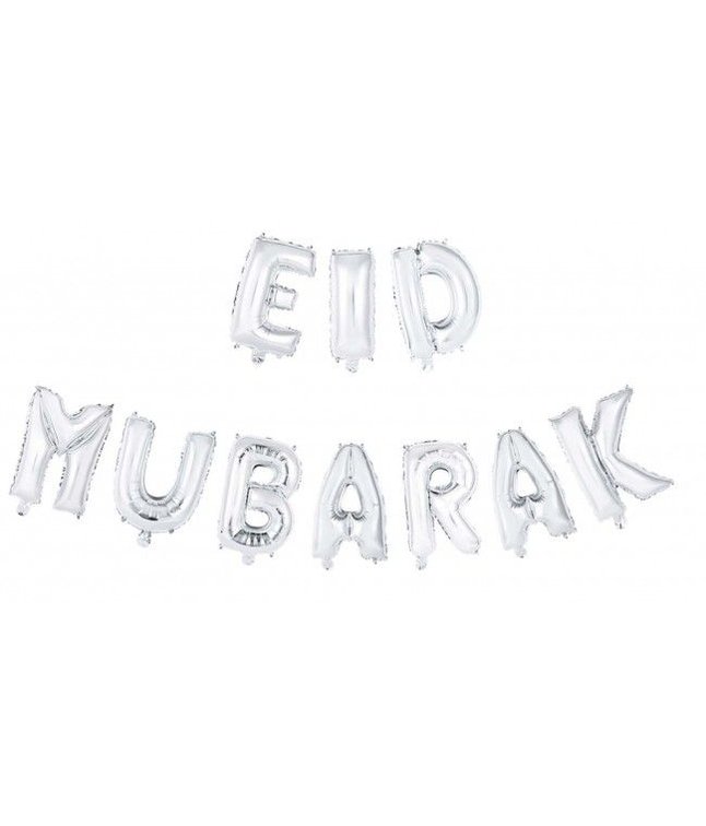 Eid Mubarak folieballon sølv