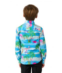 Flot OppoSuits skjorte med flamingo.