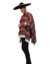 Flot vævet mexicansk poncho til temafester.