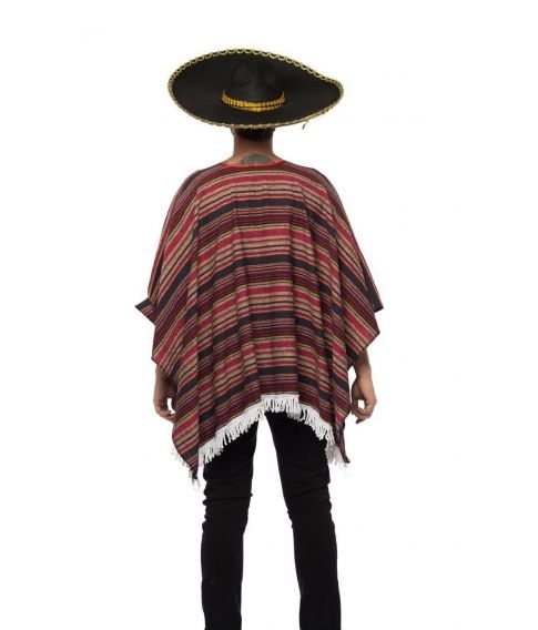 Flot vævet mexicansk poncho til temafester.