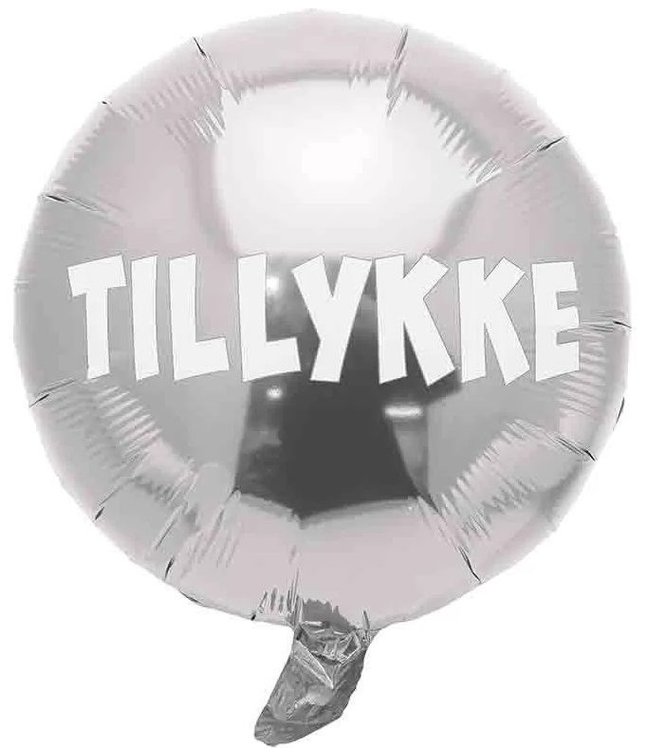 Sølv folieballon Tillykke.