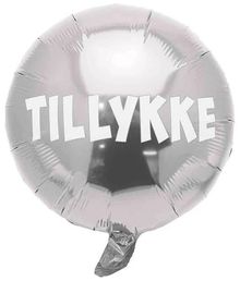 Sølv folieballon Tillykke.