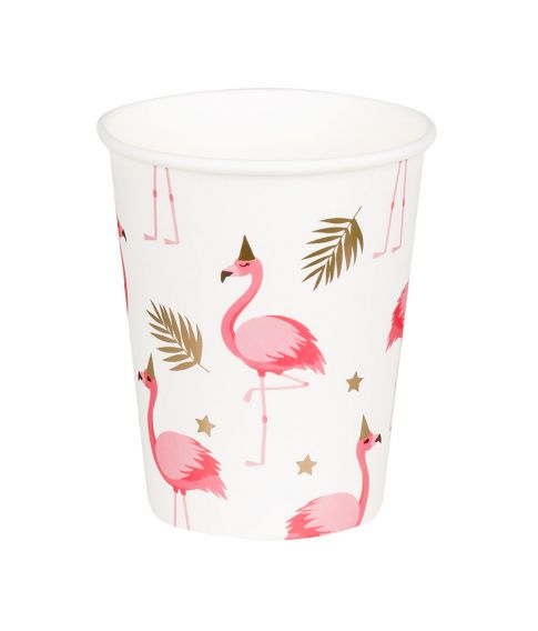 Flotte papkrus med flamingoer. 