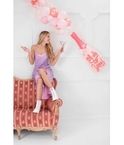 Festlig pink champagneflaske folieballon