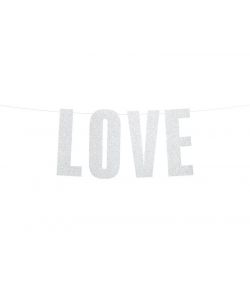 Flot LOVE banner med glimmer