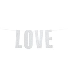 Flot LOVE banner med glimmer