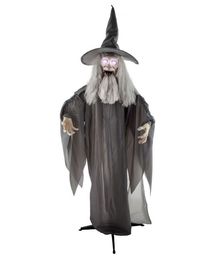 Uhyggelig troldmand halloween figur.