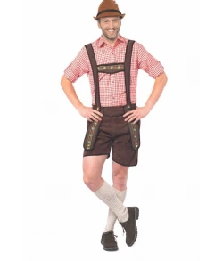 Mørkebrune lederhosen.