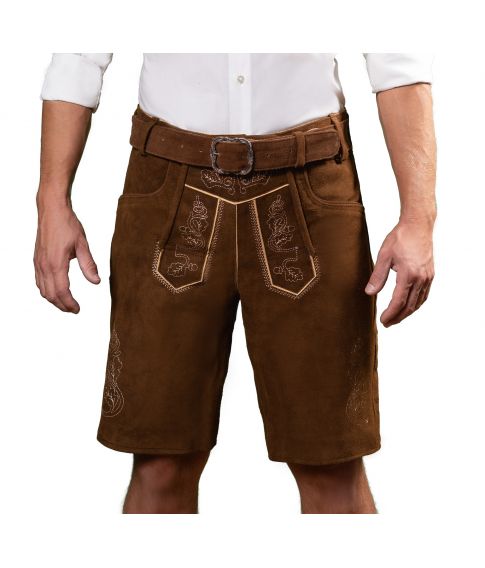 Lederhosen med bælte.