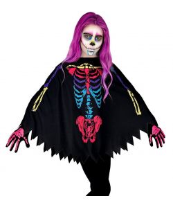 Day of the Dead poncho til børn.