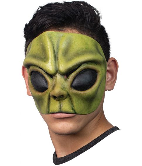 Grøn alien halvmaske.