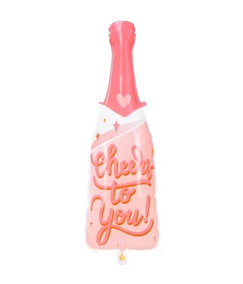 Festlig pink champagneflaske folieballon