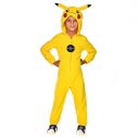 Pokemon Pikachu jumpsuit  i fleece med hætte til børn.