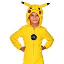 Pokemon Pikachu jumpsuit  i fleece med hætte til børn.