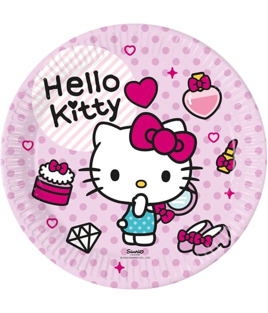 Hello kitty paptallerkner 8 stk