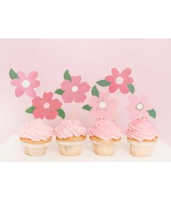 Flotte blomster cupcake pynt