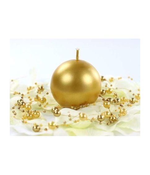 Flot metallic guld kuglelys 6 cm 