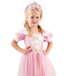 Pink prinsesse kostume til piger str. 3 - 4 år