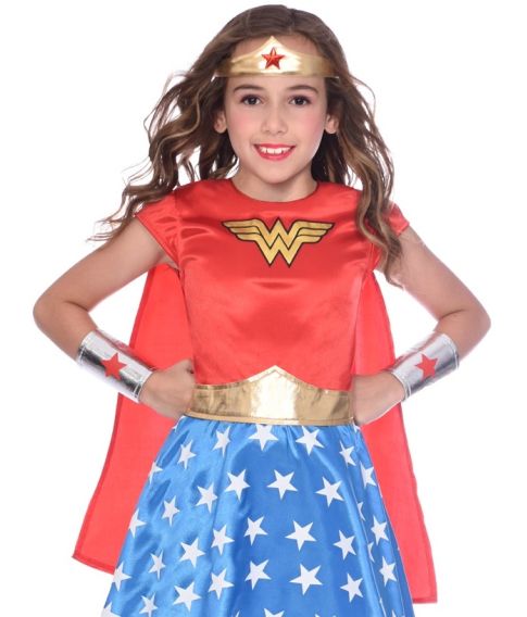 Sejt Wonder Woman kostume til børn. 