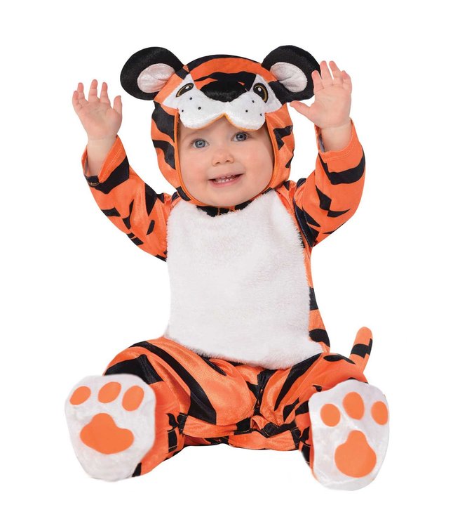 Blødt Lille tiger baby kostume str. 0 - 6 måneder.