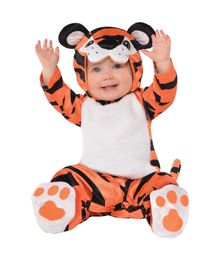 Blødt Lille tiger baby kostume str. 0 - 6 måneder.