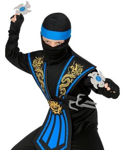 Sejt Blå ninja kostume med våben.