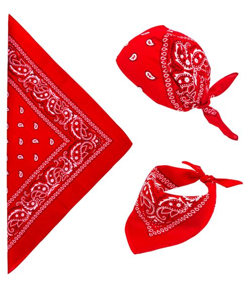 Rød bandana til cowboy kostume.