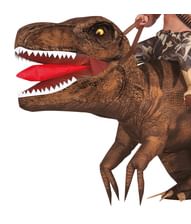 Sjovt oppusteligt Ride On T-rex kostume.