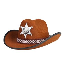 Brun cowboyhat til børn.